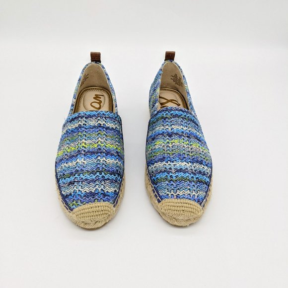 Sam Edelman Khloe Blue Raffia Espadrille Flats 8.5 - Picture 2 of 9